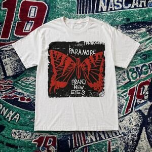 Paramore Brand New Eyes Butterfly Graphic Tee White Unisex